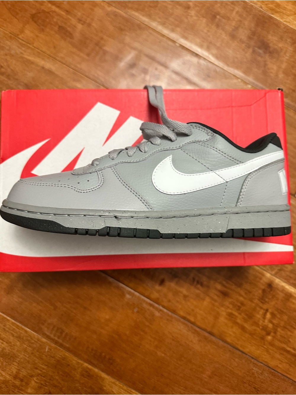 Nike Gray & White Low-Top Sneakers
